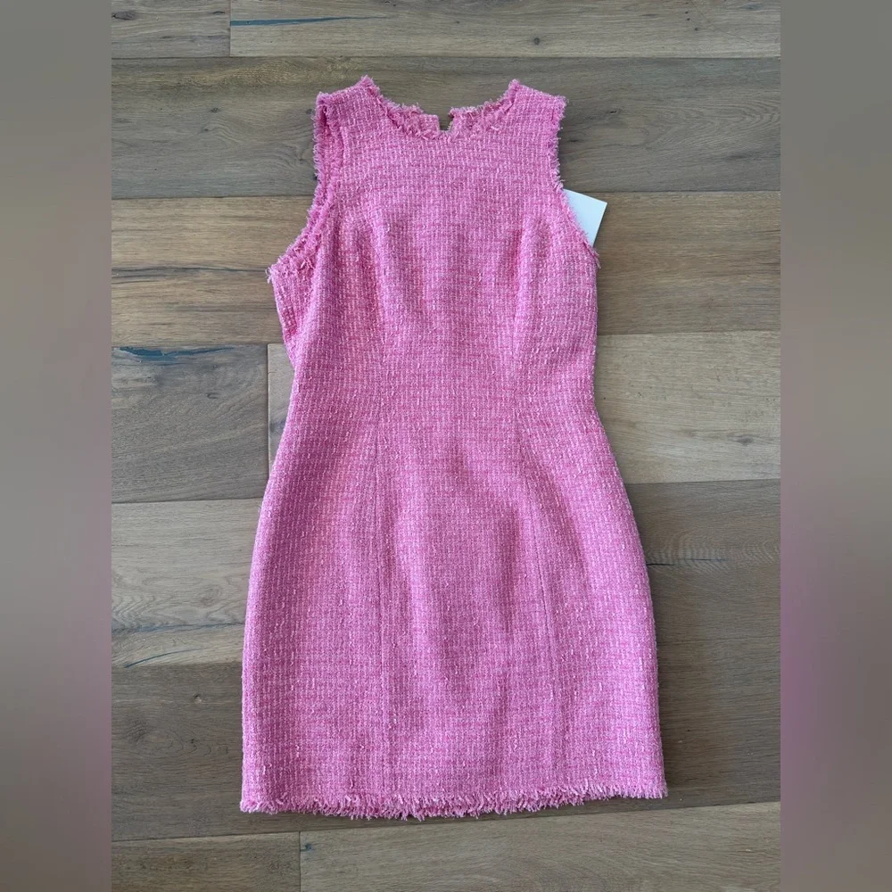 NWT Balmain Pink Sleeveless Tweed Dress - Picture 7 of 9